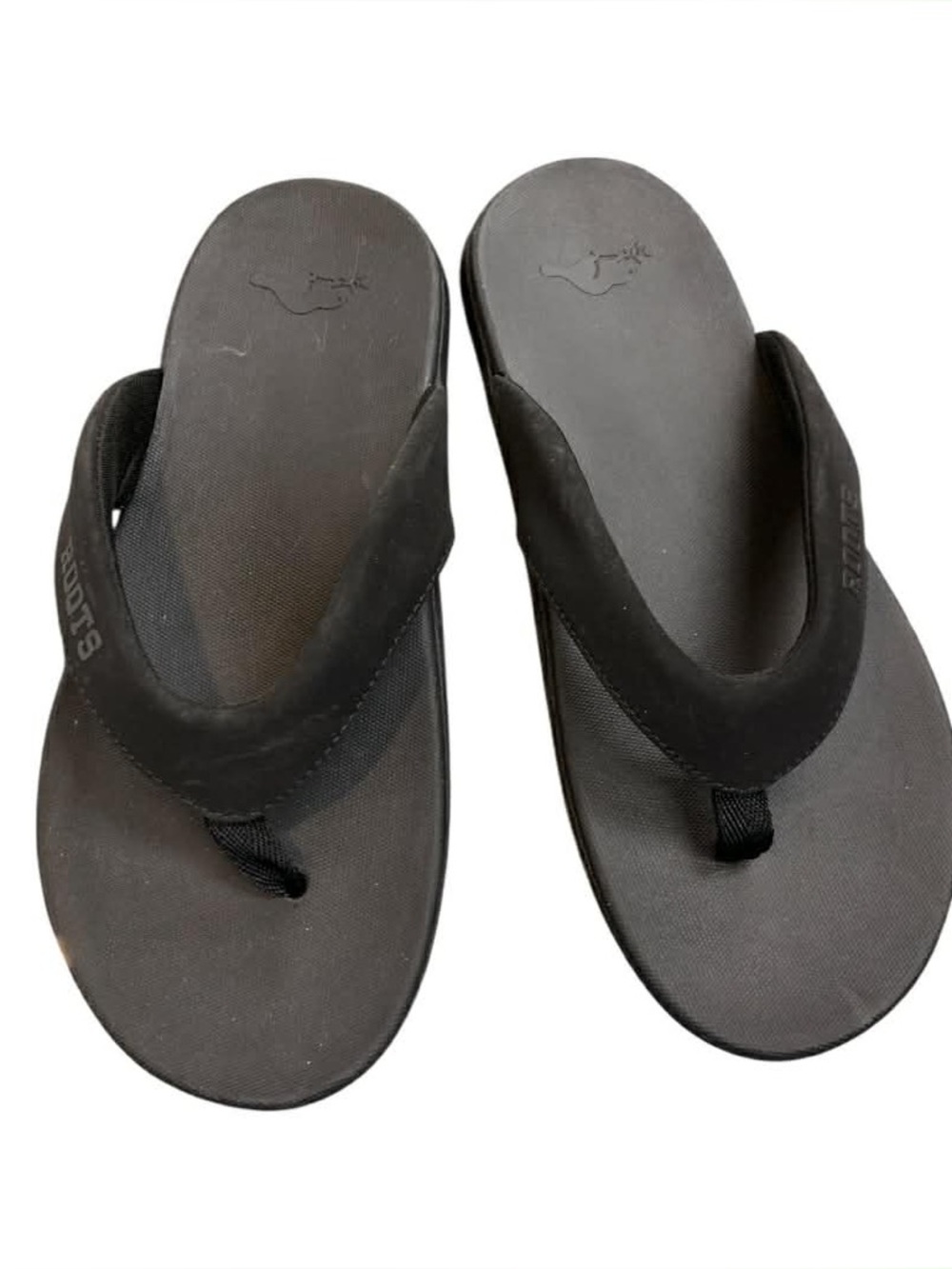 Roots Black Women's Thong Sandal S8